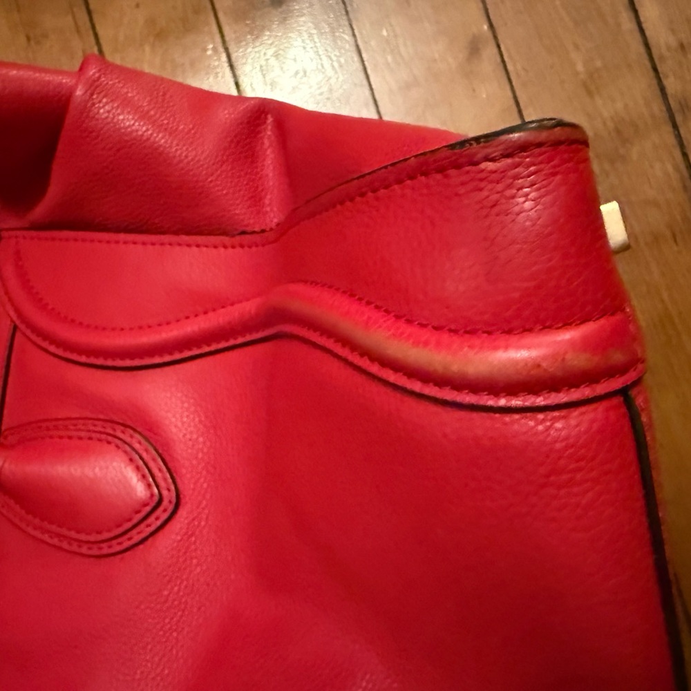Celine luggage tote red with gold hardware - Picture 6 of 9